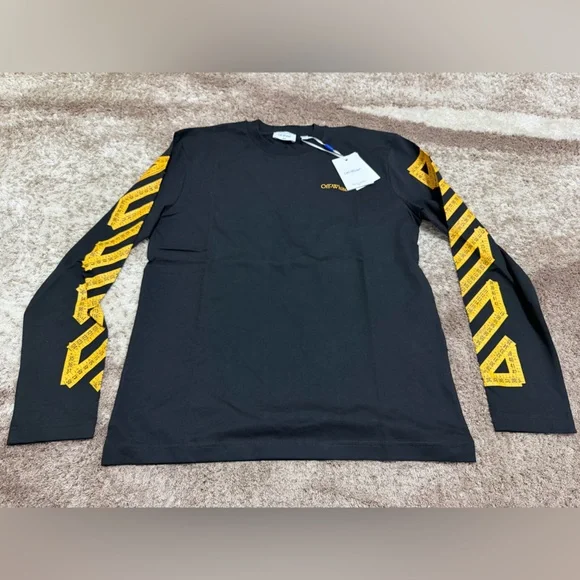 Off White tape arrow skate long sleeve tee in black